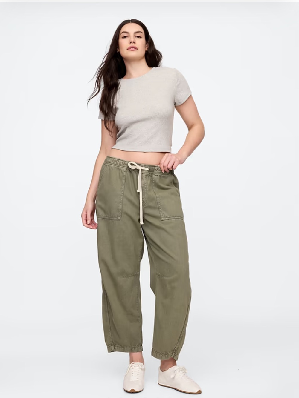 NWT Gap Factory Mid Rise Pull-On Soft Barrel Jeans Size Large-Short